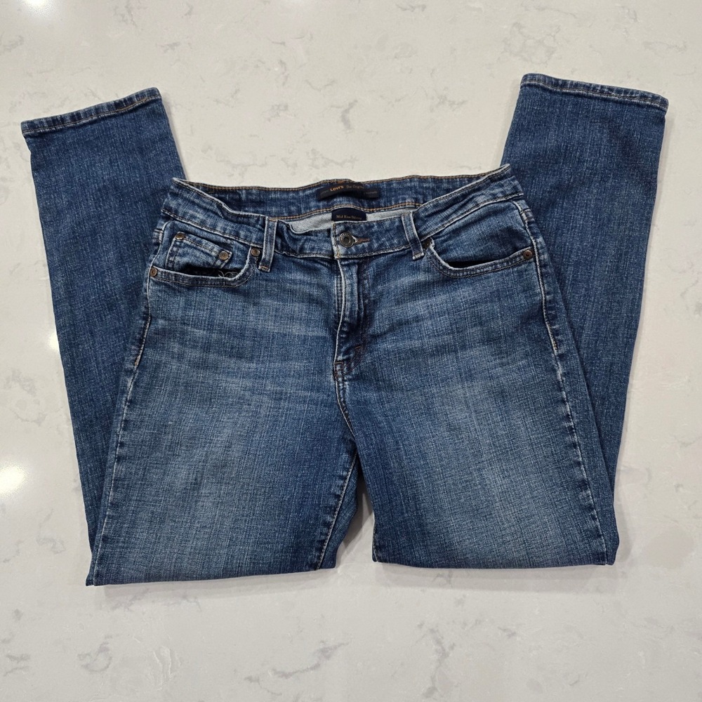 Levi's 524 Skinny Jeans Mid Rise Medium Wash Blue 12S Y2K Indie Sleaze